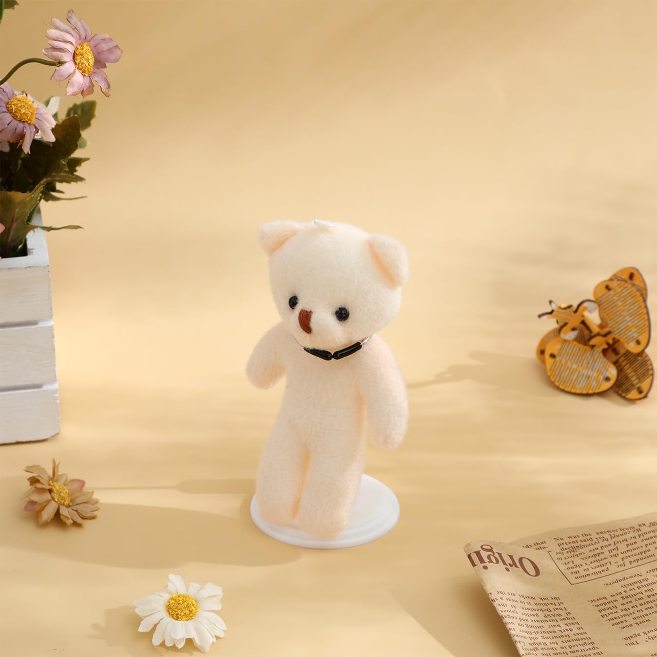 TOYANDONA 4pcs Adjustable Doll Stands for 4 - 6.8 Inches: White Plastic Doll Holders Action Figure Stands for Mini Bears Collectible Photography Display