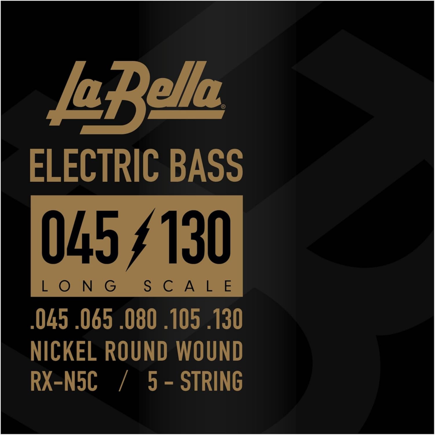 La Bella RX-N5D Long Scale Nickel Round Wound 5-String Electric Bass 45-130