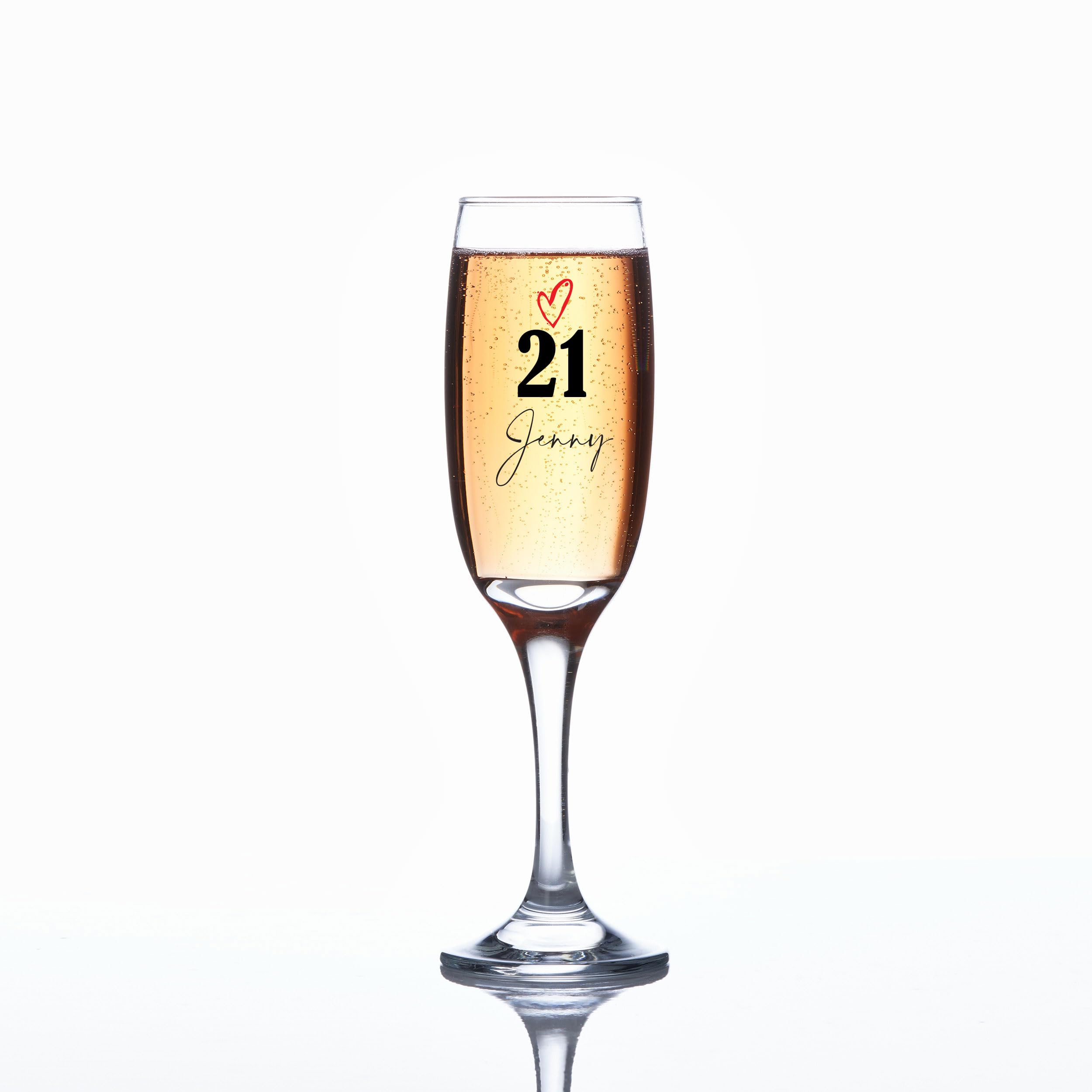 ukgiftstoreonline Personalised 21st Birthday Champagne Prosecco Glass Gift for Her