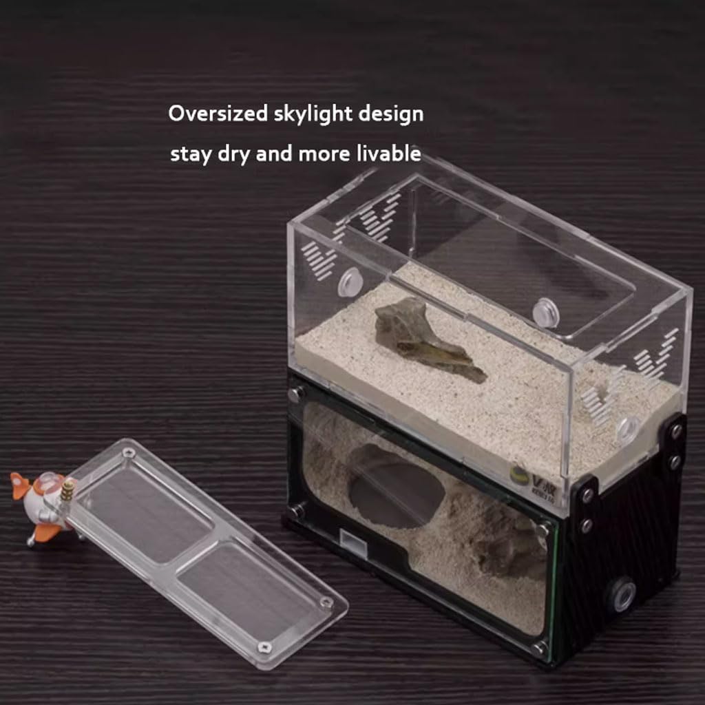 Farm Box Corete Nest Z Wieżą Wodną Przezroczysty Akrylowy Warsztat Castle Hill Przezroczysty Widoczny Edukacyjny Formikarium, 15x15x8cm