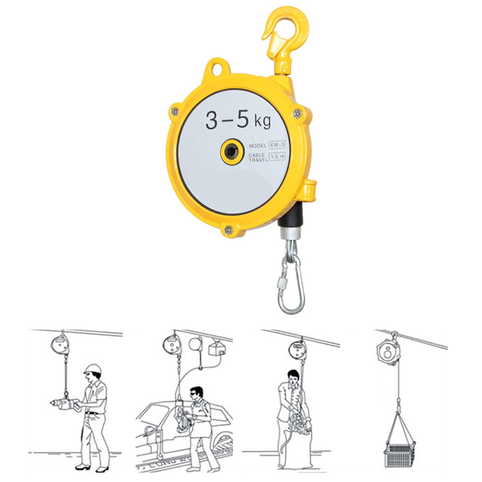 1pc Adjustable Spring Balancer Hanging Holder - Retractable Tool Balancer for Improved Work Efficiency and Reduced Fatigue(3-5kg)