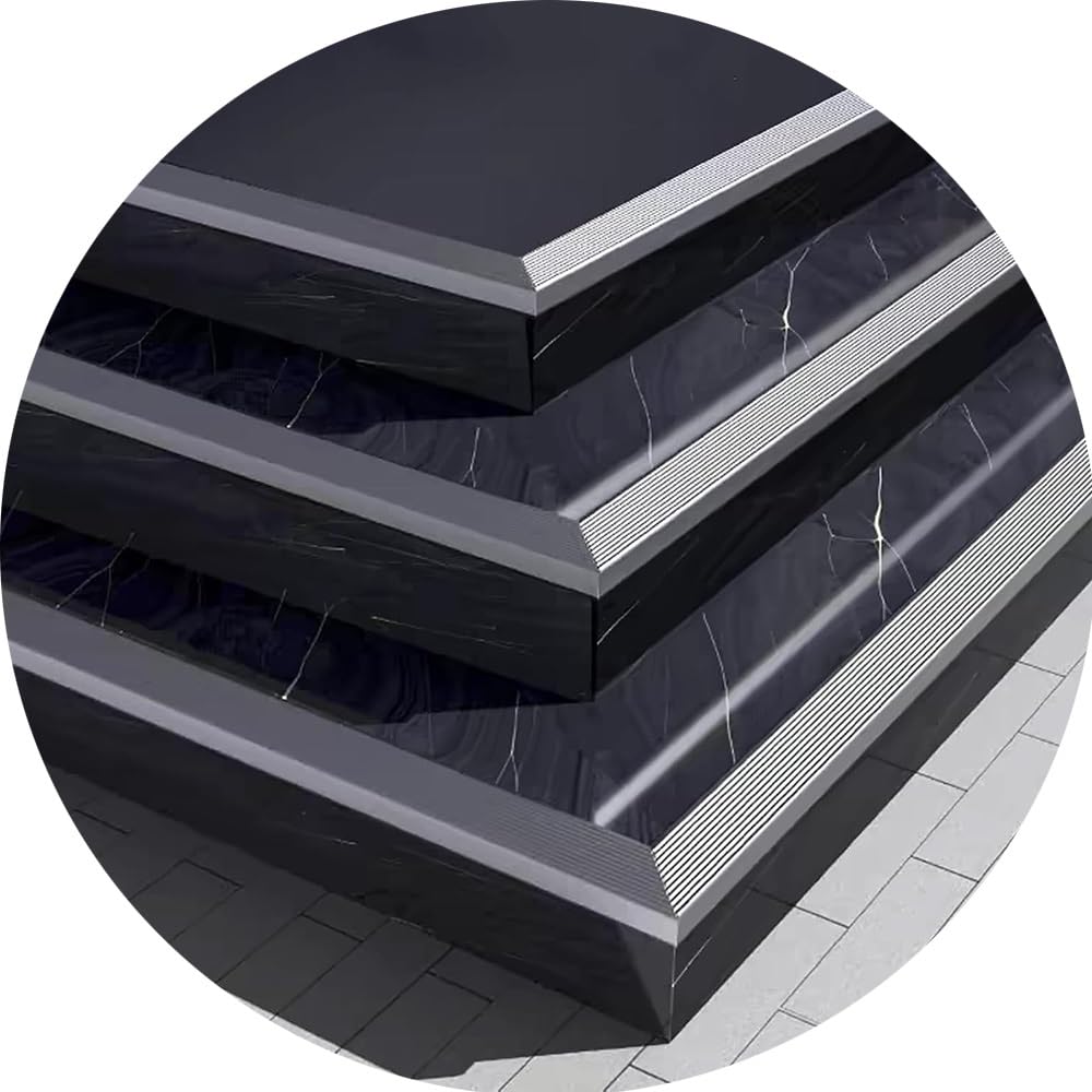 Cantonera De Escalera De Metal Antideslizante De 120cm 90cm 110cm 150cm, Perfil De Aluminio Para Escaleras Exteriores(Silver-3pcs,140cm/55in)