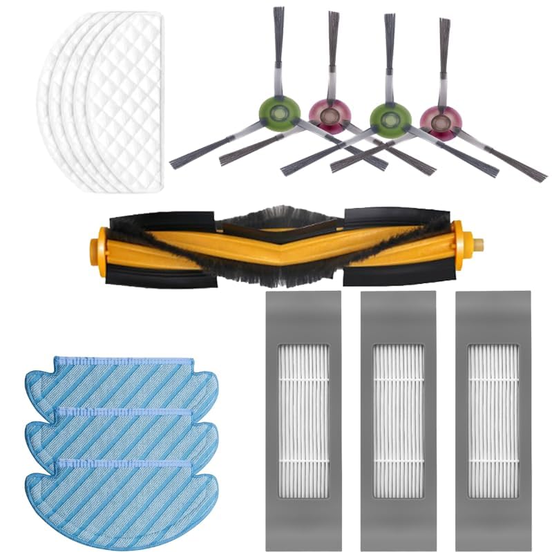 Image of Vacuum Replacement Kit Compatible with Ecovacs Deebot N10 OZMO T8 T9 PRO T9 AIVI Robot Vacuum Deebot N10 (ECO DEE Full KIT INC 3 3 MOP)