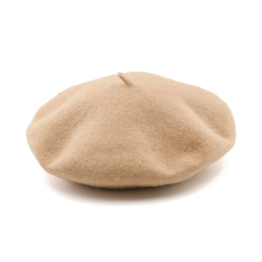 JOOWENWomen's Classic French Artist Solid 100% Wool Beret Hat (Camel)
