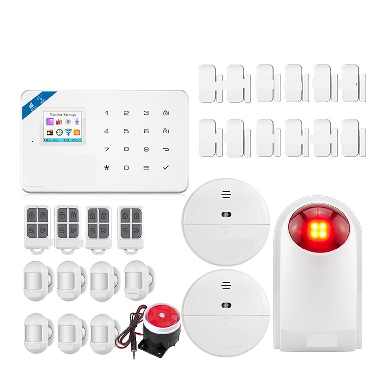 System alarmowy, Zestaw alarmowy do domu Wsparcie Alarm GSM Tuya Inteligentny czujnik ruchu Detektor Czujnik drzwi 120db Syrena(KIT 2)