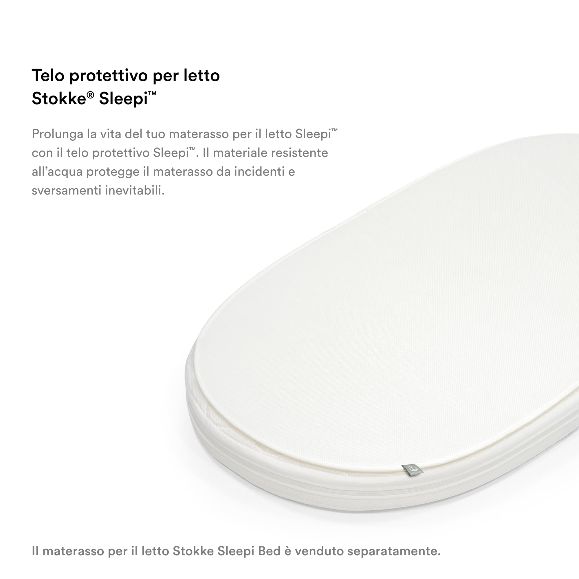 Stokke Sleepi Telo Protettivo Bianco - Protegge materasso da incidenti e versamenti - Rete 3D traspirante - Lavabile in lavatrice