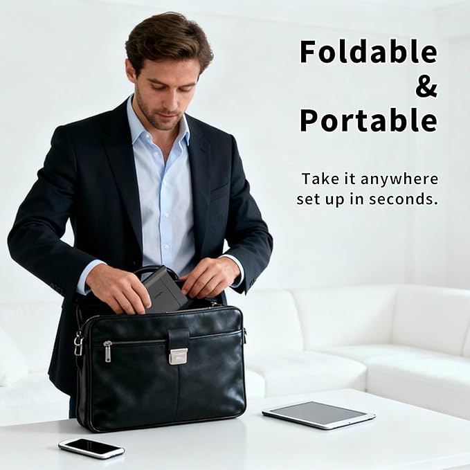 Soporte ajustable para tablet y teléfono, plegable, de aluminio miniatura 5