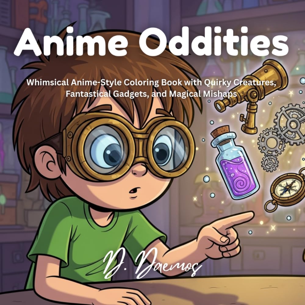 Anime Oddities: Whimsical Anime-Style Coloring Book with Quirky Creatures, Fantastical Gadgets, and Magical Mishaps