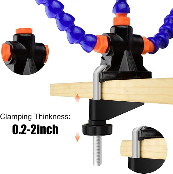 Flexible Helping Hands Soldering Station Third Hand Soldering Station Tool PCB Holder Accessories Helping Hand Stand with Table Clamp for Electronic Repair Craft Figurine DIY Soldering Tools
