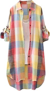 PETYCZEN Camisas con botones para mujer, moda de otoño 2023, bloque de color, manga larga, cárdigan, camisetas de gran tamaño, blusas de trabajo