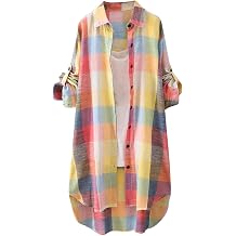 PETYCZEN Button Down Shirts for Women Fall Fashion 2023 Color Block Long Sleeve Cardigan Tops Oversized T Shirts Work Blouses
