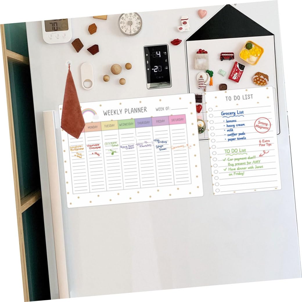 5 Set lavagnette cancellabili pianificatore settimanale planner giornaliero daily planner magneti vegetali magnete bacheca con messaggi chiari lavagna magnetica per parete stoffa DIYEAH