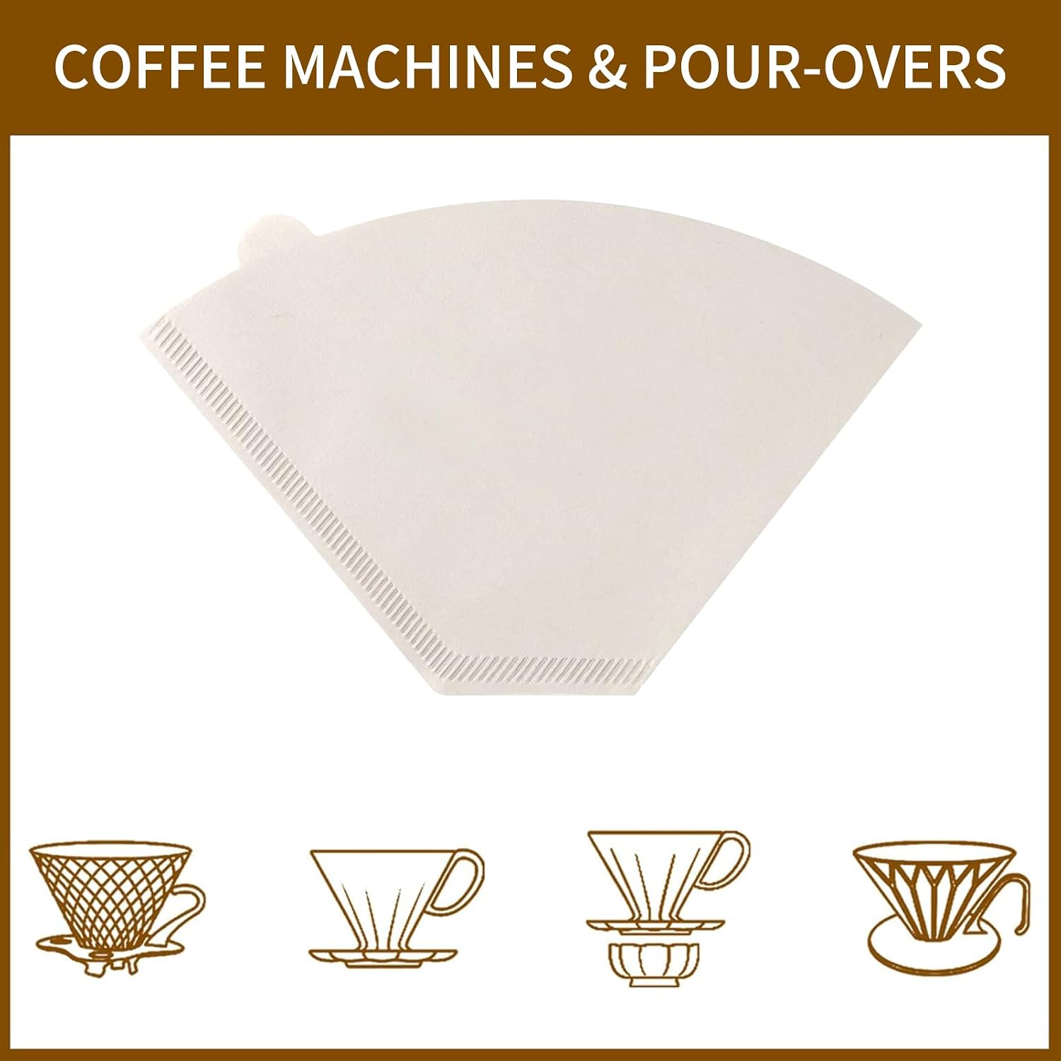 200 Count Coffee Filters #4, Cone Coffee Filter 8-12 Cup, White image 5
