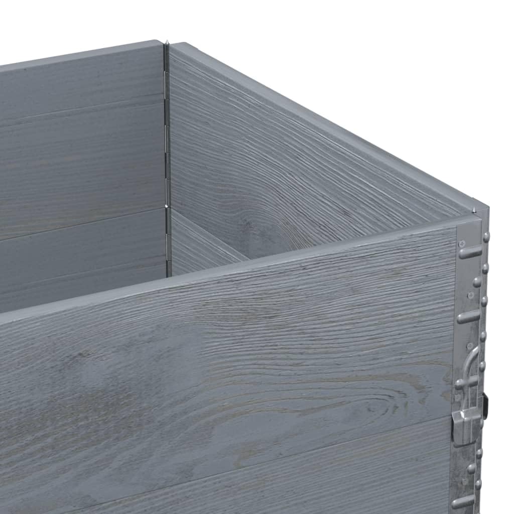 Paretali per Pallet 2pz Grigi 80x60cm in Legno Massello di Pino, Commercio e Industria,Movimentazione di Materiali,Pianali di carico e Pallet, 13.4kg-4010270