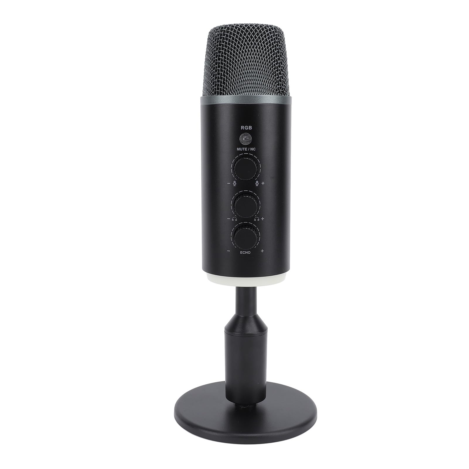 FILFEEL Mikrofon do Gier PC, Wyraźny Odbiór Dźwięku, Oświetlenie RGB, Regulowana głośność, Bezstratny Transfer Dźwięku, Karta Dźwiękowa HIFi USB, Mikrofon Pojemnościowy z Wyciszeniem, do