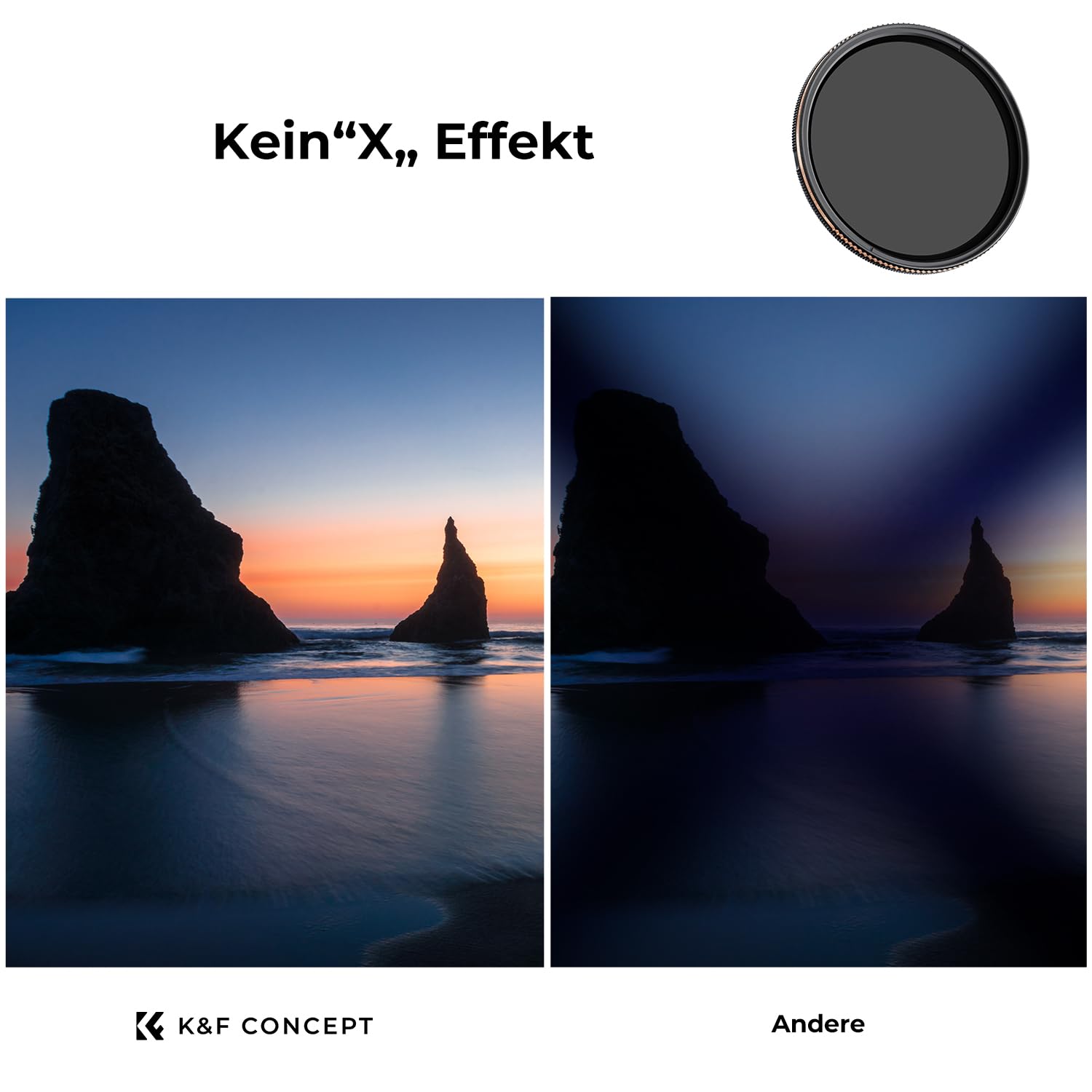 K&F CONCEPT Nano-X Serie ND Filter 67mm Variabler Graufilter ND4-32 (2-5 Blendenstufen)