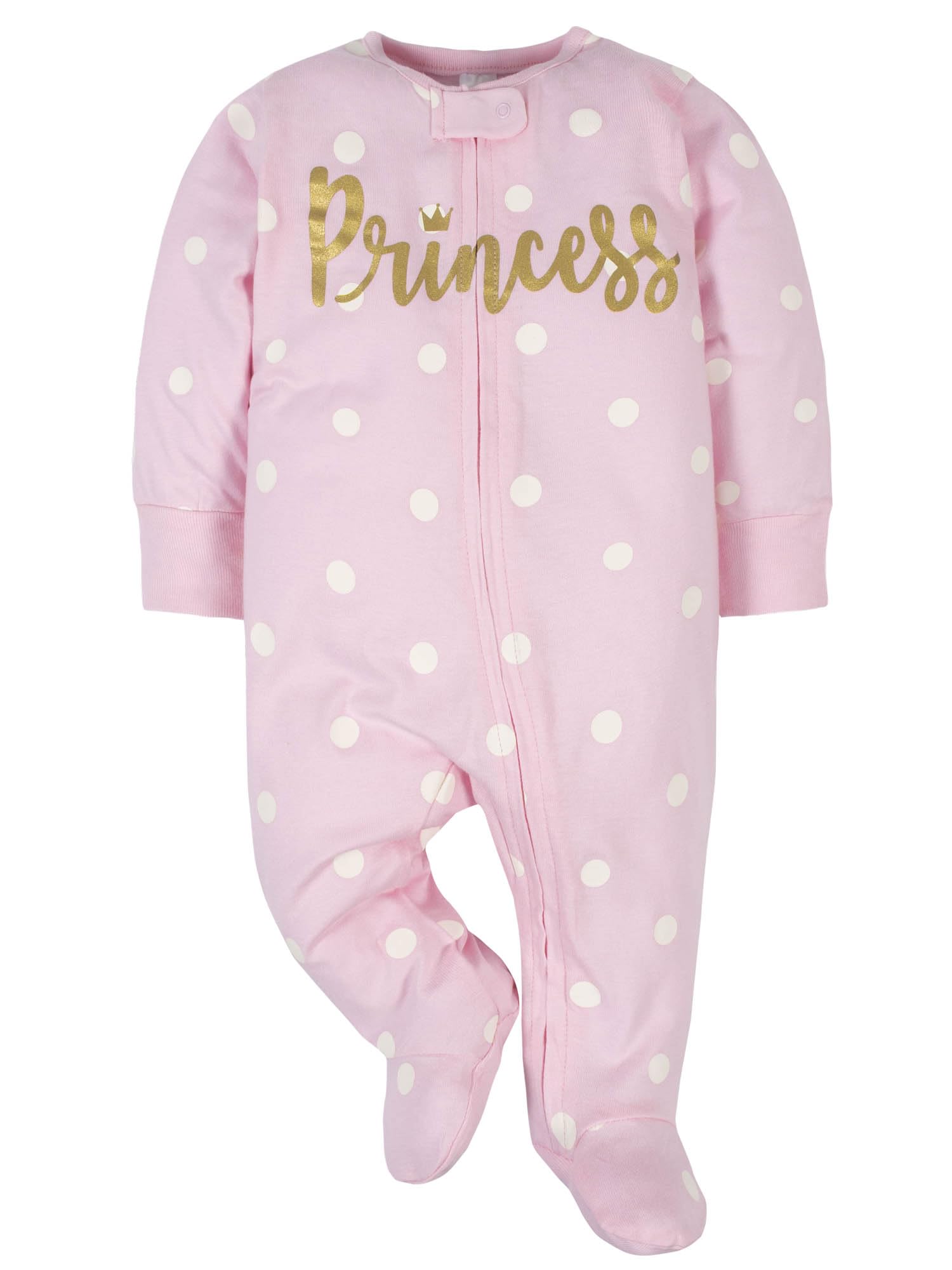 Gerber Sleep 'N Play Lot de 4 grenouillères pour bébé fille, motif princesse