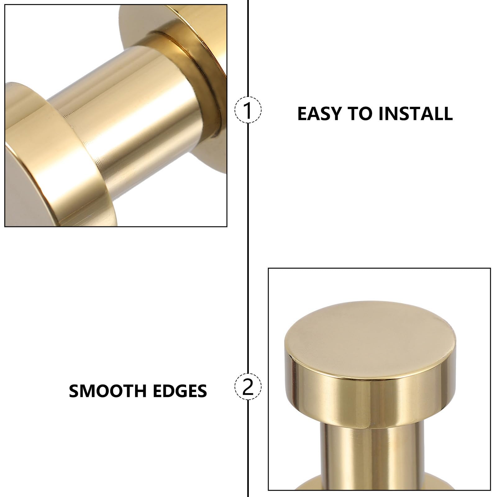 Abaodam Gancho de Pared de Latón Dorado para Baño, Práctico y Resistente, Diseño Simple y Elegante, Paquete de 5 Piezas para Colgar Toallas y Ropa