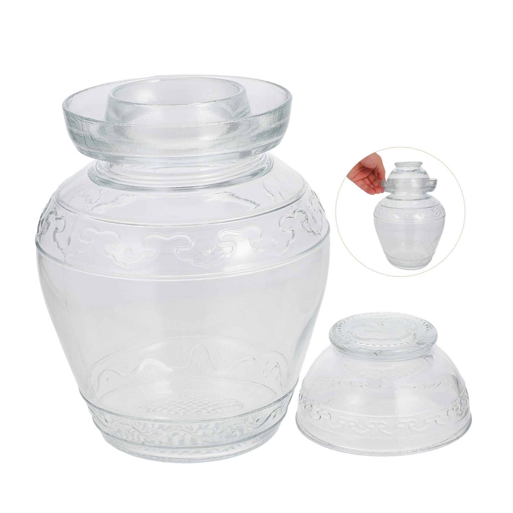 Mikinona Glas Gurkenglas mit Deckel, Verschließbar, 1 Stück | Transparentes Design, für Gurken und Lebensmittel, Robust und Dicht Verschlossen, Schlicht im Küchenstil