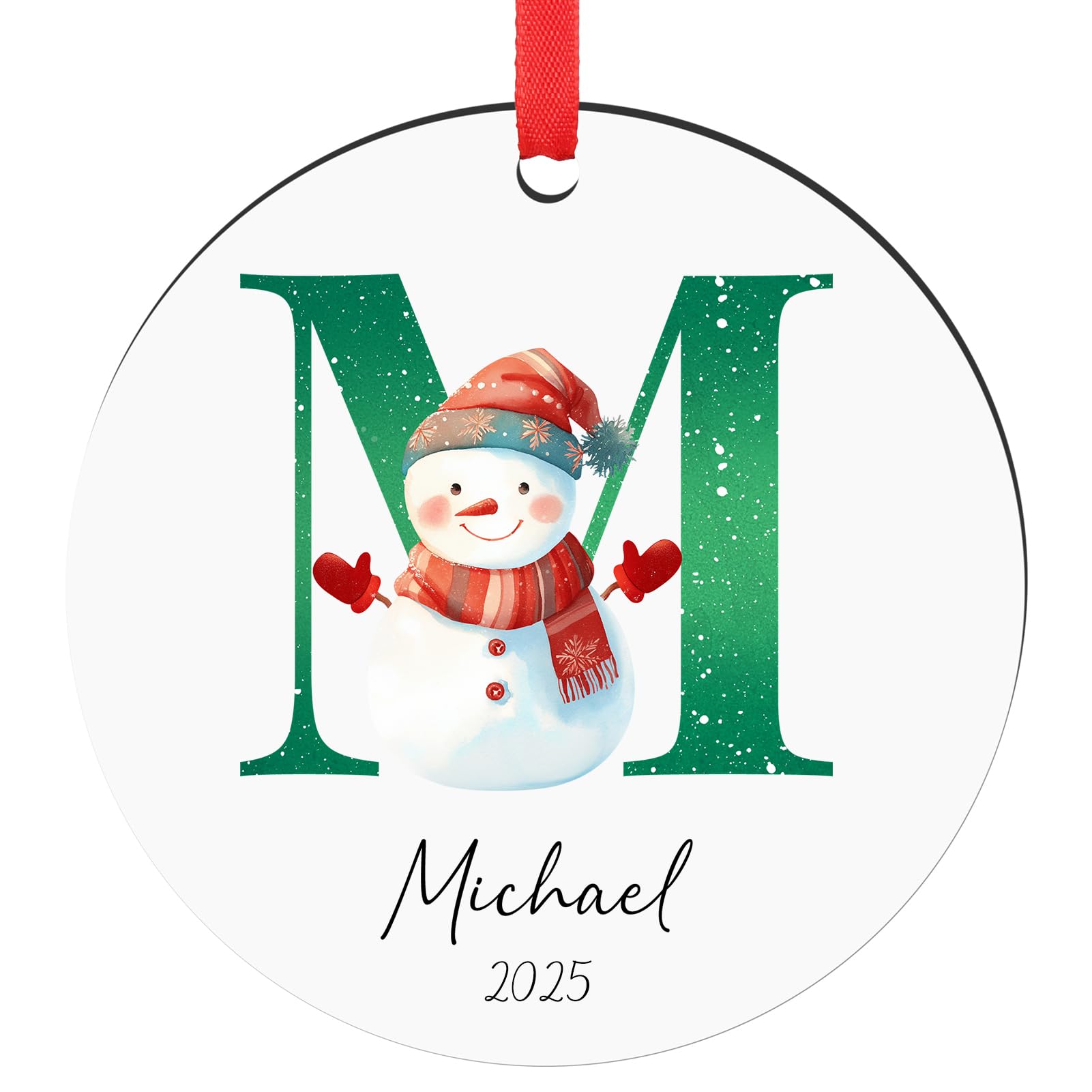 Personalized Letter Ornaments for Christmas Tree, Custom A-Z Name Ornament