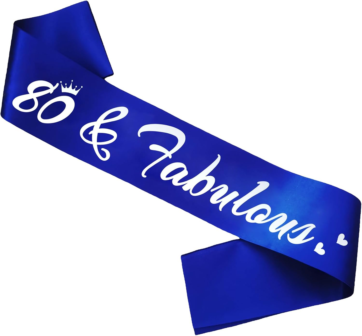 80 & Fabulous Birthday Sash, 80th Birthday Gifts idea for women, Funny 80th Birthday Party Suppiles, Royal Blue+ Silver(80 & Fabulous)