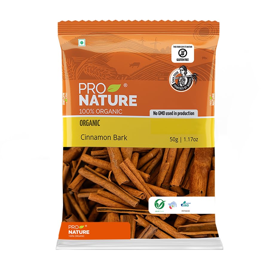 Image of Pro Nature Organic 100% Organic Cinnamon Bark, 50G (Pack of 2)