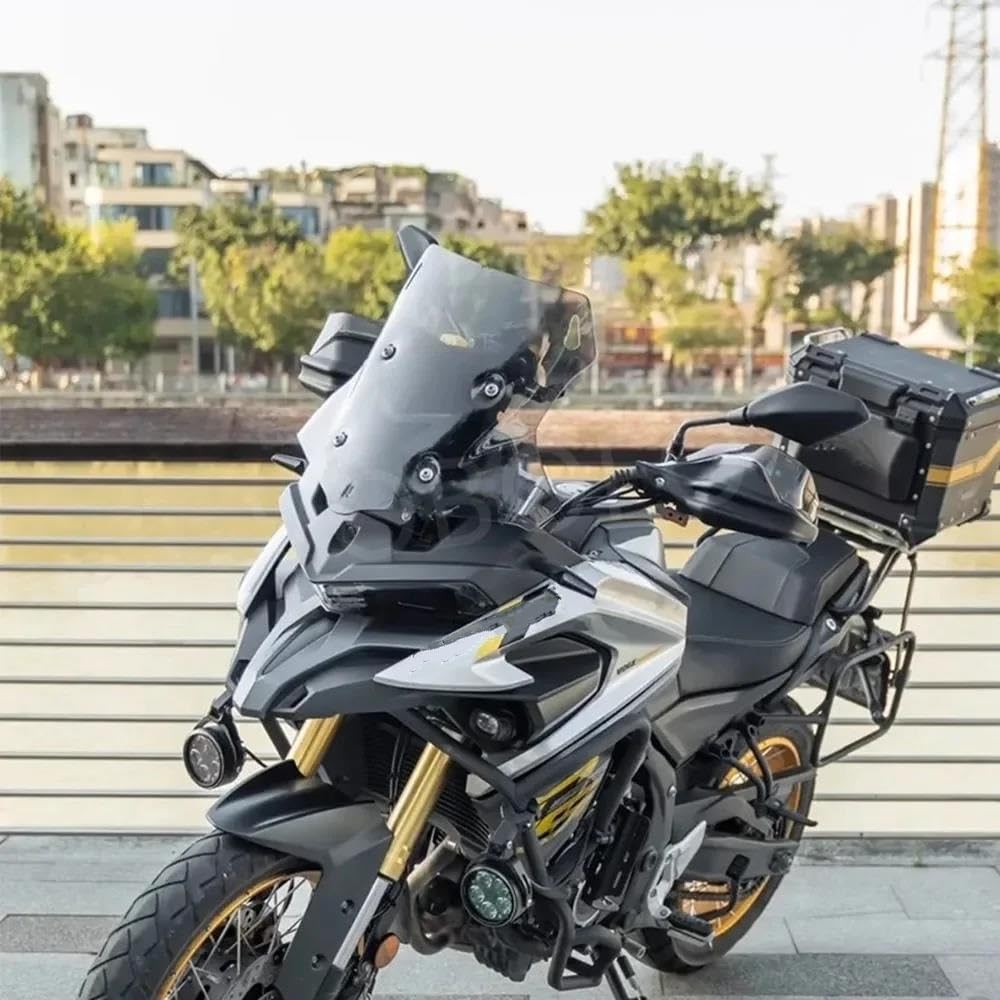 Parabrisas Delantero Motocicleta para VOGE para DS625X DS 625X para 625DSX Modificación De Parabrisas Deflector De Parabrisas De Motocicleta Aumentado Y Ensanchado (46cm Smoke Gray)