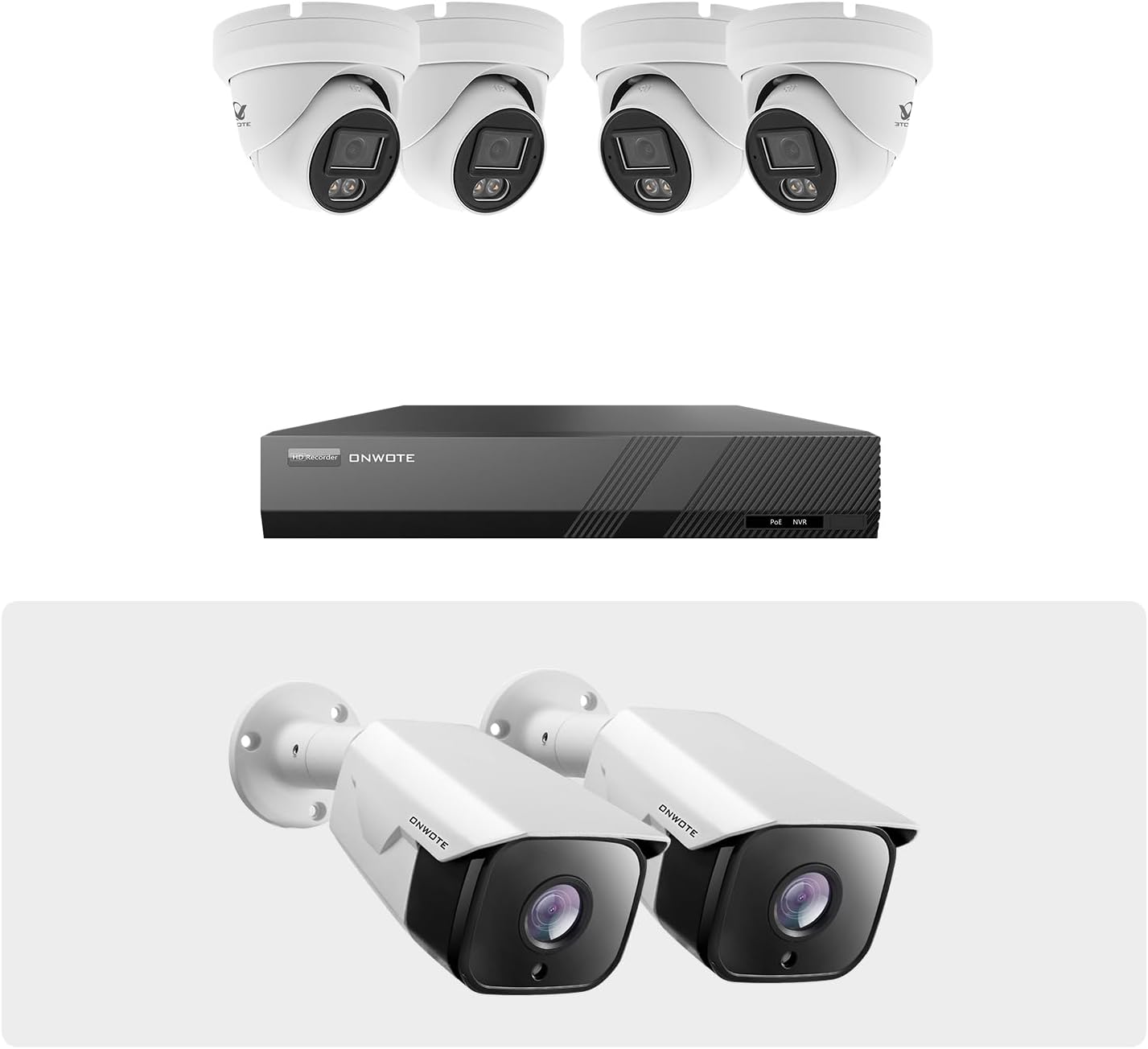 ONWOTE 8 Channel 6MP NVR Security Camera System (6) Wired PoE IP Cameras