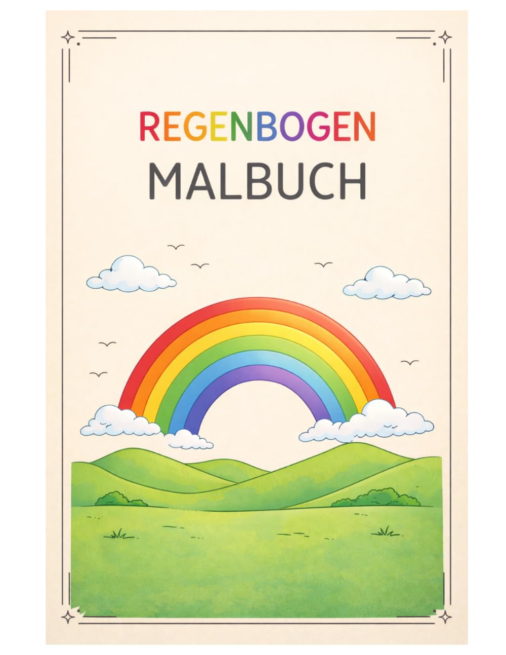 Regenbogen Malbuch: 50 Wunderschöne Regenbogen Ausmalbilder mit Himmel, Wolken und Naturmotiven für Kinder, Jugendliche und Erwachsene