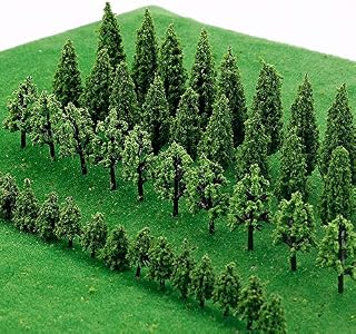 IWILCS 50 Pieces Model Trees Mixed, Model Tree Diorama Tree, Mixed Model Trees, Miniature Landscape Trees for DIY Train Railways Scenery Landscape