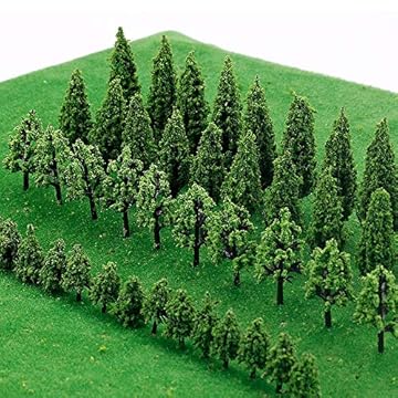IWILCS 50 Pcs Model Trees Mixed, Model Tree Diorama Tree, Mixed Model Trees, Miniature Landscape Trees for DIY Train Railways Scenery Landscape