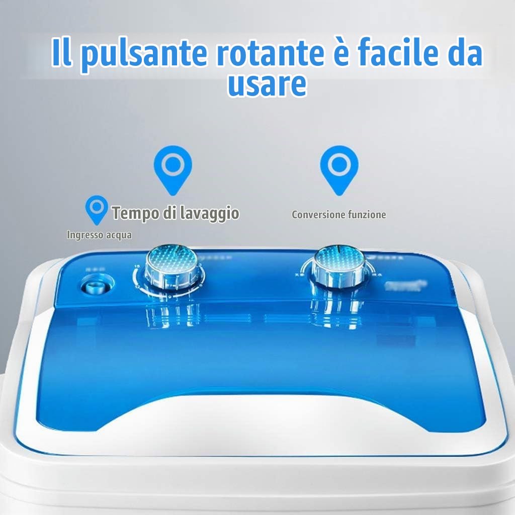 Mini Lavatrice Semiautomatica A Canna Singola di Grande capacità, Design Portatile E Compatto, capacità di Lavaggio Integrata 7KG con Funzione di Cronometraggio,N