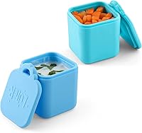 Vista 1 de 2 recipientes de inmersión compatibles con OmieBox, recipiente de silicona de 4 onzas para aderezo de ensalada para la mayoría de las loncheras