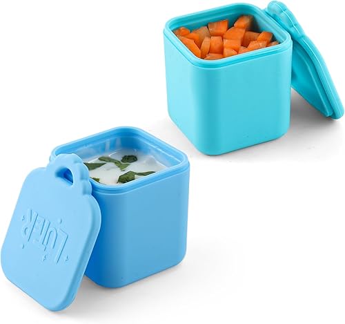 2 recipientes de inmersión compatibles con OmieBox, recipiente de silicona de 4 onzas para aderezo de ensalada para la mayoría de las loncheras