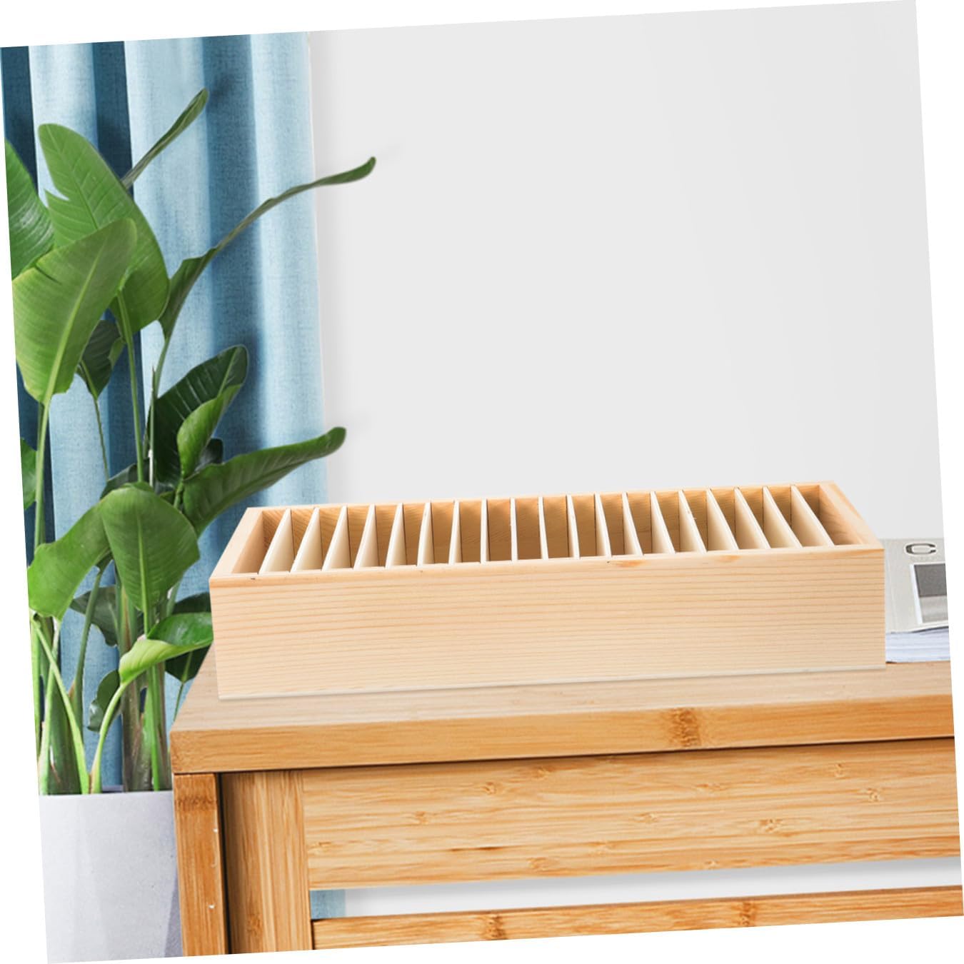 Wood Ribbon Holder Organizer Box for Shop and Home Ribbon image 4