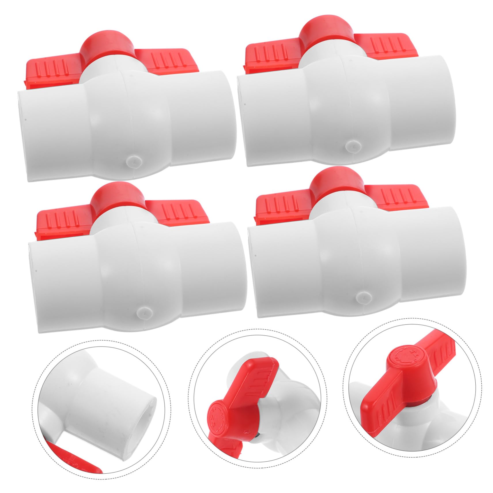 Amazon.co.jp: Anneome 4個パック 20mm PVC ボールバルブ 赤 Tハンドル 