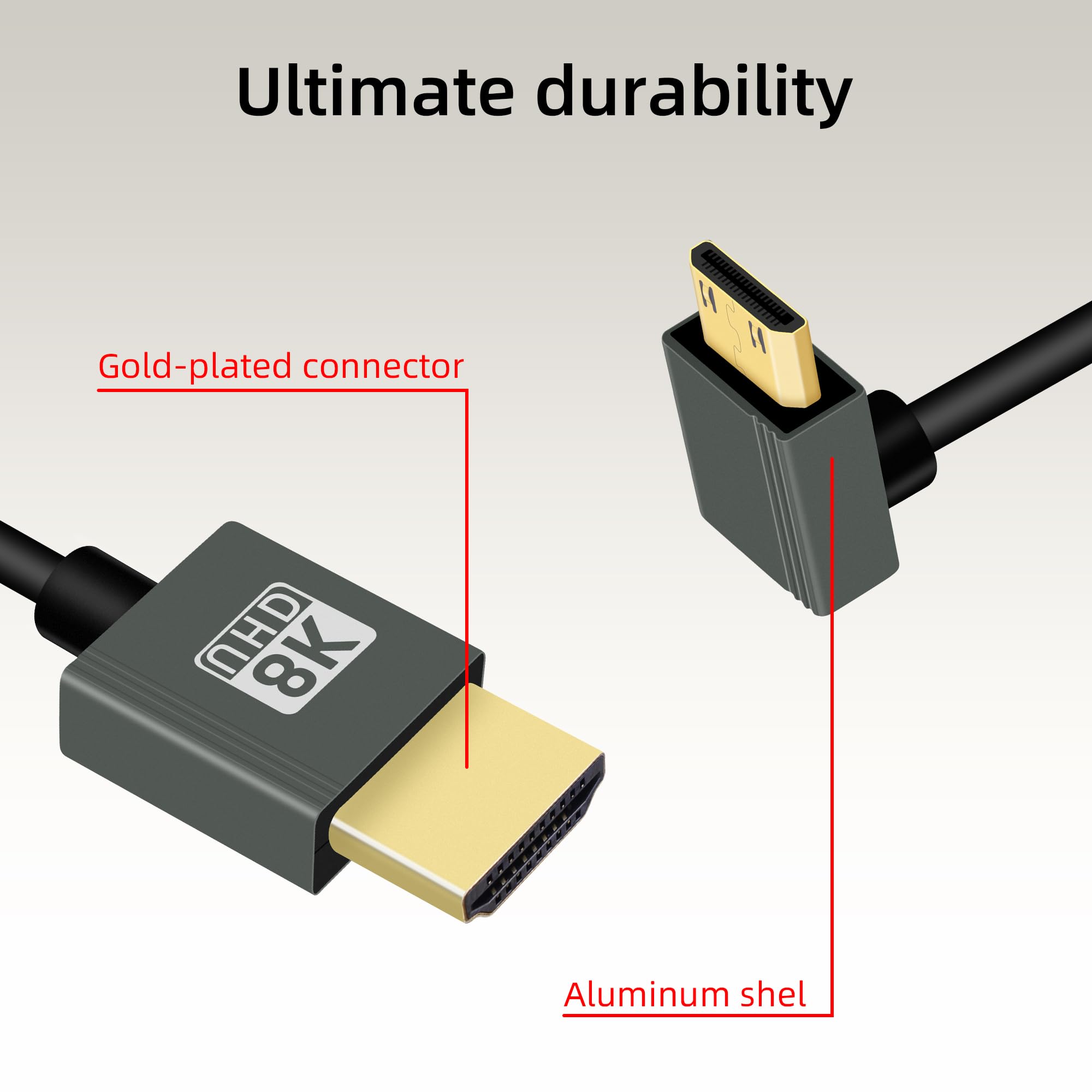 RIIEYOCA Cavo HDMI a HDMI Corto e Intrecciato, 48Gbps Alta Velocità HDMI2.1 Supp