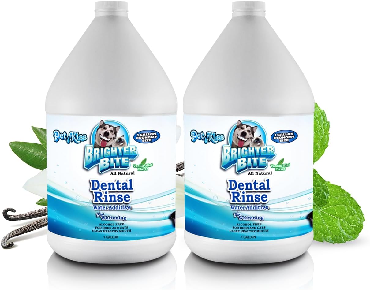 Pet Kiss Brighter Bite Dental Rinse for Pets, 1-Gallon (Pack of 2)