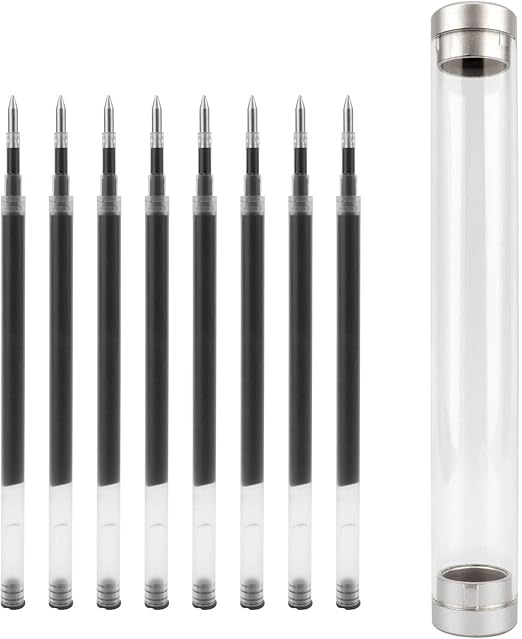 8 Pieces Replaceable Ballpoint Pen Refills Work for Most