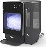 VECYS Nugget Countertop Ice Maker W/Side Tank, 33LBS Daily Ice Making Capacity, Portable Design Nugget Ice Maker Machine with Self-Clean Function, Grey