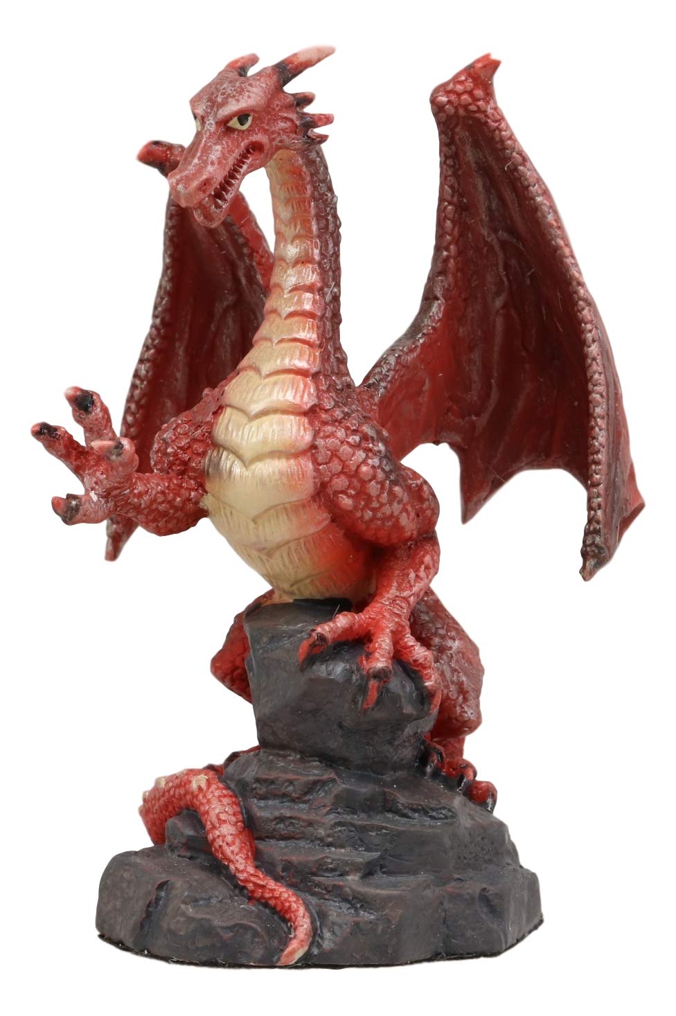 Ebros Figurine de collection en forme de dragon de lave rouge grimpant sur une roche volcanique 10,8 cm de haut