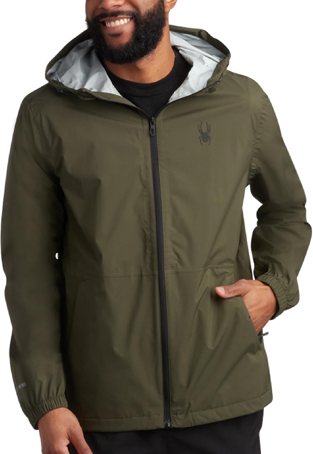 Spyder Mens Rain Jacket - Waterproof Lightweight Hooded Windbreaker, Outerwear Jacket for Golf, Hiking and Outdoor (S-XL)