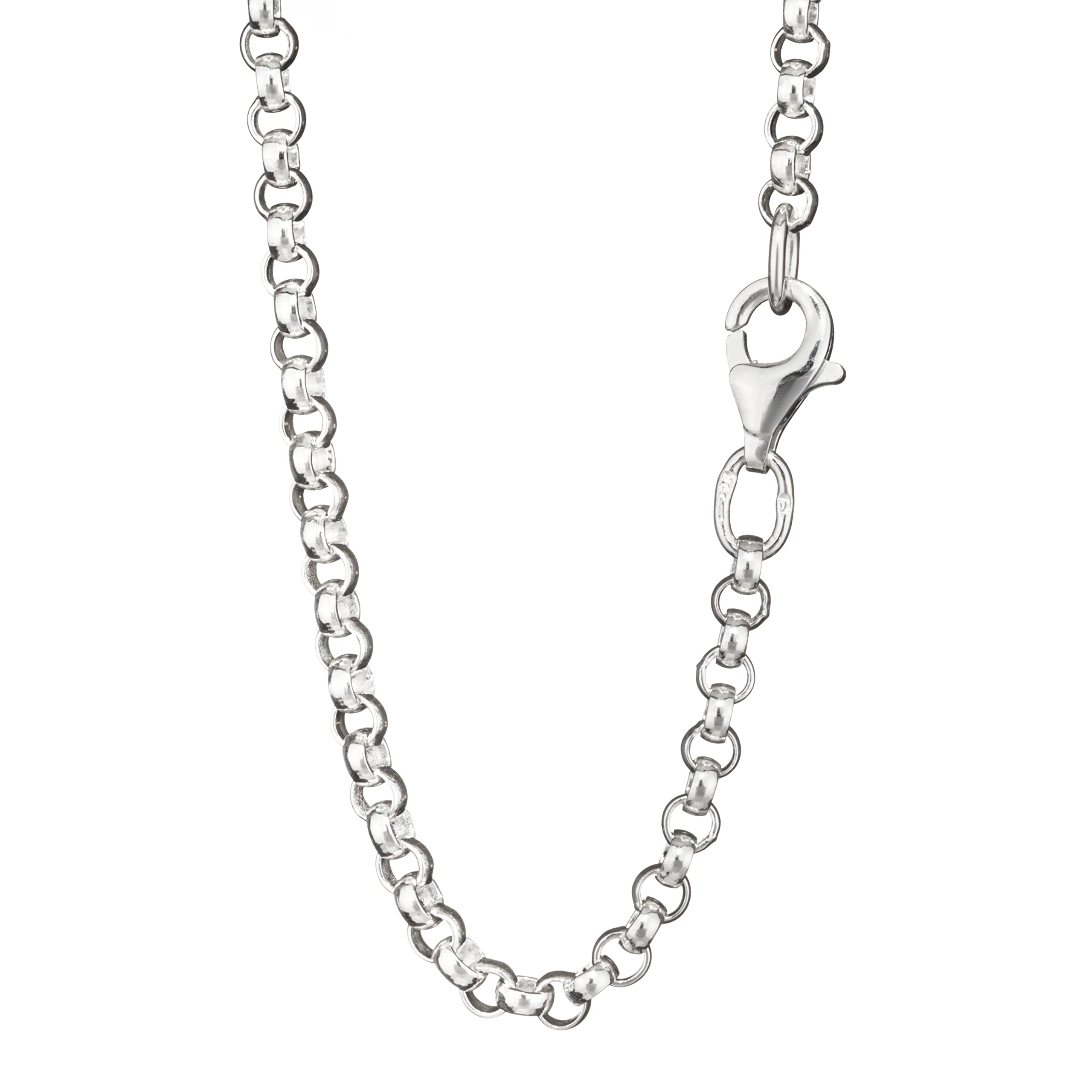 NKlaus runde Erbskette aus 925 Sterling Silber, 38–80cm, 2,7mm breit