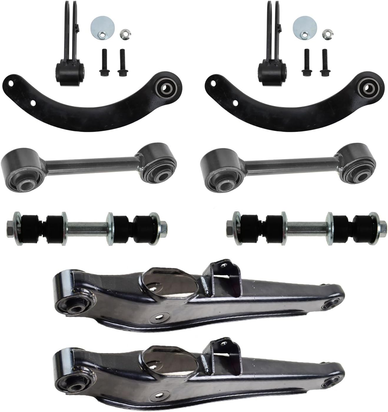 TRQ Rear Suspension Kit Control Arm Lateral Link Sway Bar Stabilizer Link Compatible with 2010-2017 Jeep Compass Patriot