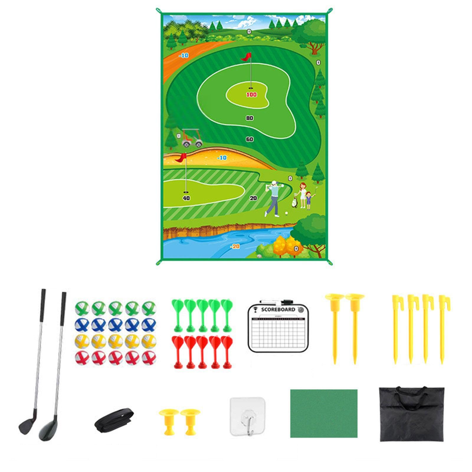 Golfspielmatten Set für Erwachsene Und Kinder, Tragbares Golfzubehör Und Bälle, Golfschwungtrainer, für Zuhause Und Büro, Stil A