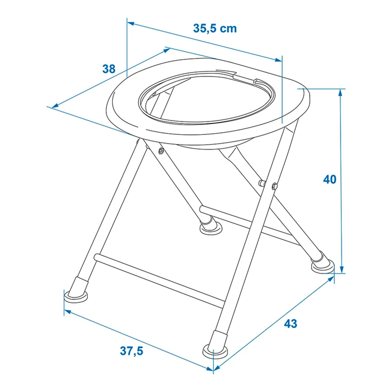 APT Klappbare Campingtoilette inkl. Beutel, belastbar bis 150 kg, faltbar, Camping Klo, Outdoor Toilette, Festival WC
