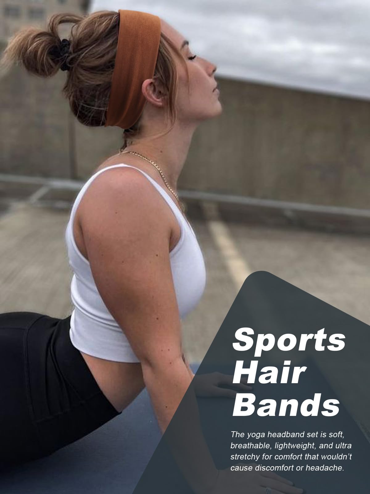 DRESHOW Haarband Damen Sport Dünn Stirnband Damen Baumwolle Haarbänder Elastisch Headband Antirutsch Haarband Yoga Laufen