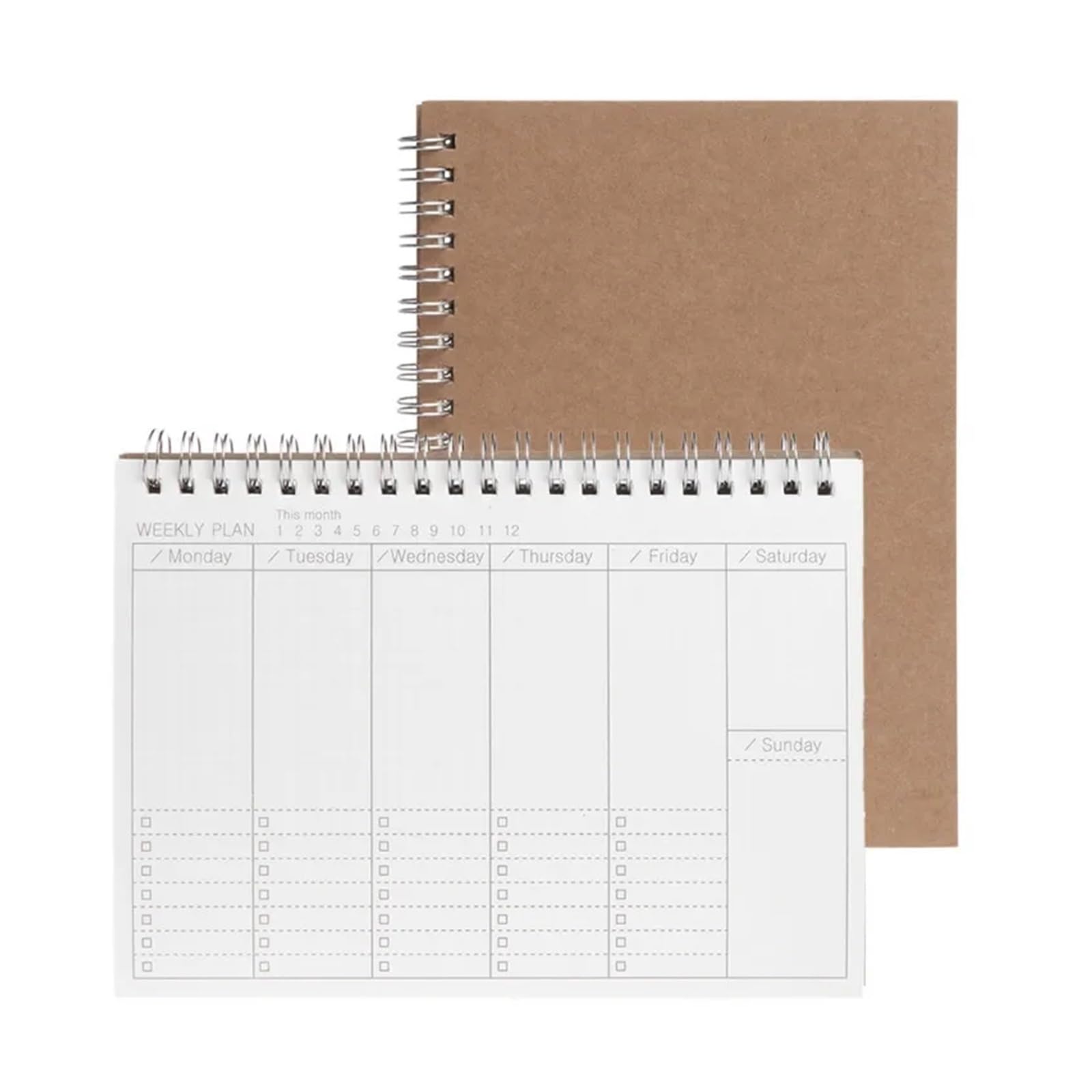Inspirierendes Notizbuch 2 stücke Planer Buch Monatlich Wöchentlich Täglichen Agenda Zeitplan Blanko Tagebuch DIY Studie Notebook Umweltfreundliche Papier Schreibwaren Schule Liefert(M)