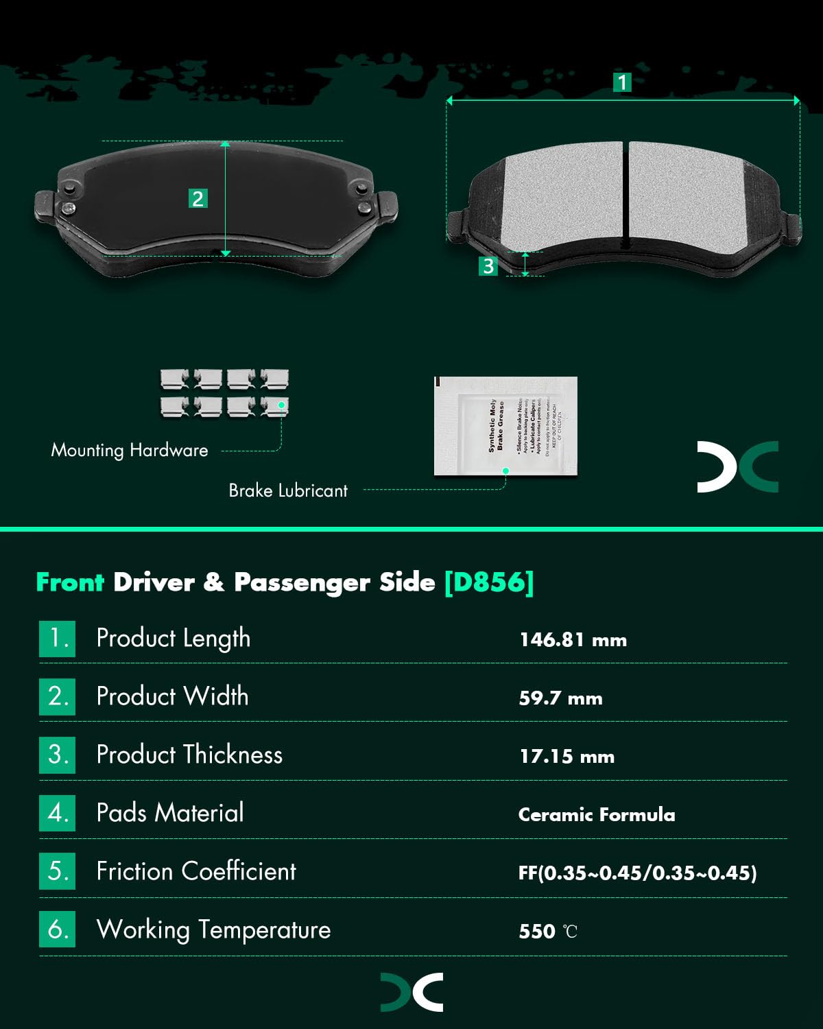 Juego De Pastillas De Freno Delanteras Para Chrysler Voyager IV Y Dodge Caravan III RG VA, NB PARTS