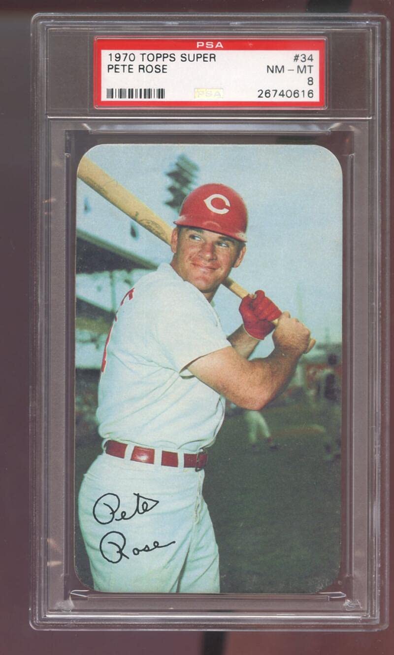Amazon.com: 1970 Topps Super #34 Pete Rose PSA 8 Graded Baseball Card  Cincinnati Reds MLB : Collectibles & Fine Art